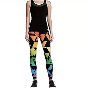 Nike Black and Orange Athletic Leggings